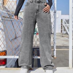 Women Boyfriend High Rise Grey Jeans-image-114