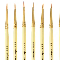 frkb Detail and Script Liner Round Paintbrush of 000 Number Fine Set of 10pc image 2