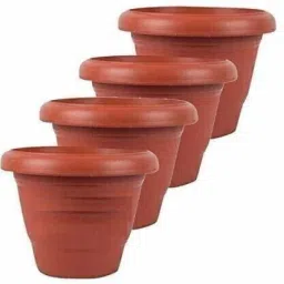 8 inch Gamle Heavy Duty Round Gardening Flower Pots Plant Container Set of 4 Plant Container Set-image-65