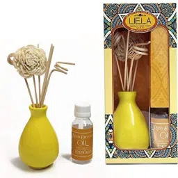 Lemon Grass Reed Stick and Oil with Ceramic Pot Diffuser Set-image-0