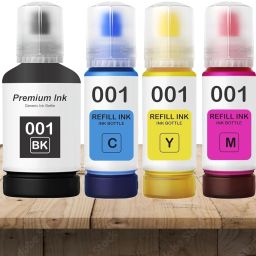 HV Cartridges 001 Refill Ink for Epson L3110,L3150,L3152,L3156,L3210,L3211,L3215,L3216 Printer Black + Tri Color Combo Pack Ink Bottle-image-44