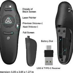 house of common presenter remote with pointer 1 usb with type c clicker Presenter image 2