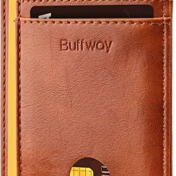 Men Formal, Casual, Trendy Tan Genuine Leather RFID Card Holder - Mini-image-66