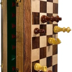 12" Magnetic wooden travel chess 6 cm Chess Board-picture-27