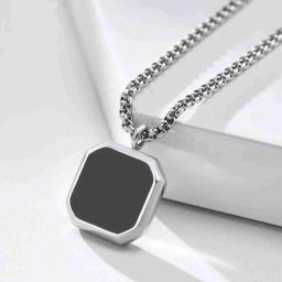 Stylish Men Locket Black Silver Silver, Stainless Steel Locket-image-50