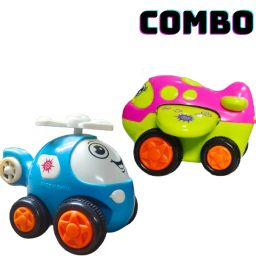 Unbreakable Friction Powered Toy Set of Car, Train, Plane & Helicopter-7