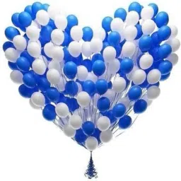 Solid Metallic HD White and Blue Pack of 50 Balloon Balloon-25