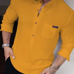 Men Solid Cotton Blend Straight Kurta-picture-19