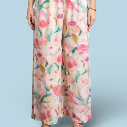 Women Flared Multicolor Viscose Rayon Trousers-image-28