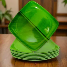 Elevate Your Dinner Experience with our Melamine Square Serving Plates Set of 6 Half Plate-7