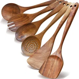 Handmade Neem Wood Spatula Non-Stick Cooking & Serving Kitchen Tools Premium Wooden Serving Spoon, Dessert Spoon, Table Spoon Set-12