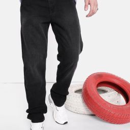 Men Relaxed Fit Mid Rise Black Jeans-image-67