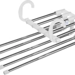 Steel 4 Layers Magic Pants Hanger|Hanger For Trousers|Jeans|Scarves|White Steel Dress Hanger ForDress-23