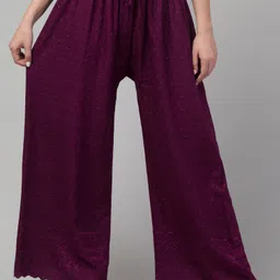 fambee Women Relaxed Purple Viscose Rayon Trousers-picture-40
