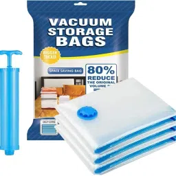 Space saver ( Jumbo 70*100 cm ) Reusable Compression Sealer Bags with hand Pump Travel Storage Vacuum Bags-image-9