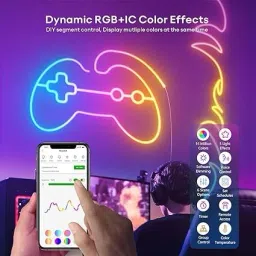 AONEPTER 5 Meter RGB Neon Strip Lights with Mobile App and Remote Controlled Light Strip image 2