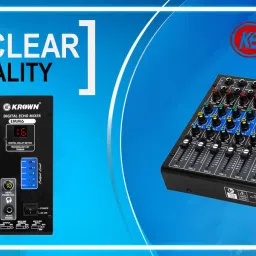 ke krown Professional 6-Channel Mixer EMM-6 Digital Sound Mixer & Audio Interface Analog Sound Mixer image 5