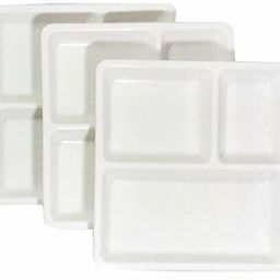 microwave safe ,freezer safe .dishwasher safe, square shape 3 compartment pav bhaji plates - set of 3 Sectioned Plate-picture-27