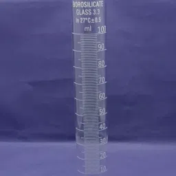 Borosilicate Glass Measuring Cylinder 100 ML pack of 1 Ring Gauge-7