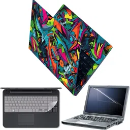Techfit Full Body Laptop Skin with Screen Guard and Key Guard Picture of a Car and Sign Combo Set-image-22
