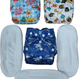 New Print Reusable, Washable Cloth Diapers With Insert Pad 0-36 Months Baby-image-14