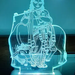 Makhanchor Lord Krishna kanaiya 3D Illusion LED Night Lamp For Home&Temple Decorative, decoration Lighting gifts for Senior citizen,family,friends - 7Multicolour light (Small Size-9cm) ANL-62 Night Lamp Table Lamp-picture-11