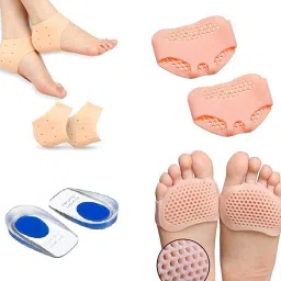 Silicon Gel Heel Pad For Pain Relief And Half Toe Sleev Heel Support (3 Pair) Heel Support-20