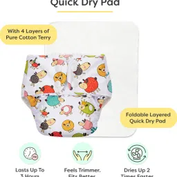 superbottoms Basic Certified Soft Fleece Lined Pocket Cloth Diaper with 1 Wet-Free Insert (FreeSize Reusable & Adjustable Cloth Diaper,Fits from 5-17 kg, Multi) image 3