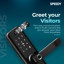 SPEEDY Smart Wi-Fi Door Lock with Built-in Camera | Mobile App, Fingerprint, PIN, RFID Card & Manual Key | Free Installation Smart Door Lock image 4
