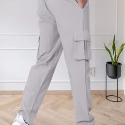 divra clothing Men Solid Grey Track Pants-picture-17