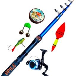 210cm 7feet fishing rod & reel set BLUE FIBER STICK Blue Fishing Rod-picture-24