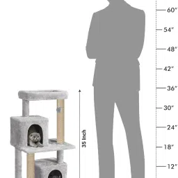 wudyhub Large Cat Tree Tree with Sisal Scratching Posts, Dangling Balls Free Standing Cat Tree image 2