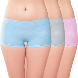Pack of 3 Solid Women Boxer-image-27