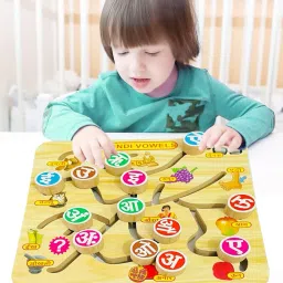 Hindi Vowels Letters Maze Chase Puzzle Toy for Toddler-Educational Toys for Kids-14