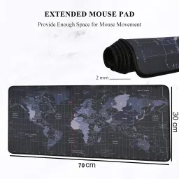 Xydrozen Keyboard Desk Mat World Map Rubber Gaming (70cm x 30cm) Non Slip Base Mousepad-18