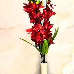 Akaar Pink & Green 5 Pieces Artificial Flower Orchid Sticks-7