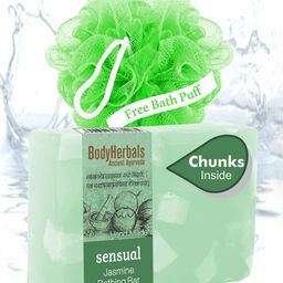 BodyHerbals Sensual Jasmine Bathing Soap Bar with Free Bath Puff - 100 g-41