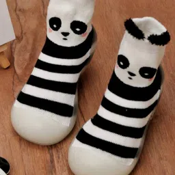 Yellow Bee Infant Boys Striped Cotton Ankle Length Rubber Sole Socks-31