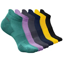 Heelium Men Pack Of 6 Patterned Odour-Free Padded Base Anti-bacterial Ankle-Length Socks-15