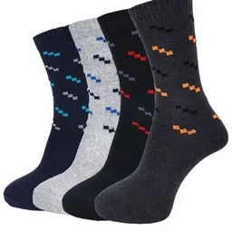 Dollar Socks Men Pack Of 4 Patterned Calf-Length Socks-43
