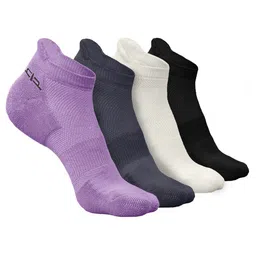 Heelium Women Pack Of 4 Self Design Anti-bacterial Ankle Length Socks-image-88