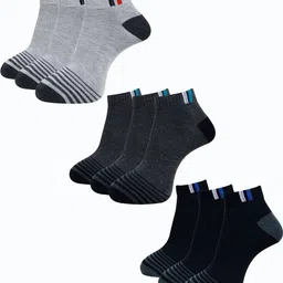 Dollar Socks Men Pack Of 9 Patterned  Ankle-Length Socks-12