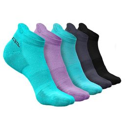 Heelium Women Pack Of 5 Self-Design Breathable Padded Base Ankle-Length Sports Socks-57
