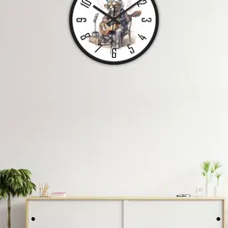 OLIVE TREE Black & White Printed Analogue Contemporary Wall Clock-image-82