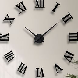 FASTQT Black Analogue Contemporary Wall Clock-50