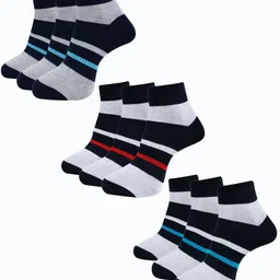 Dollar Socks Men Pack Of 9 Striped Ankle-Length Socks-45