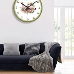 OLIVE TREE White & Green Printed Analogue Contemporary Wall Clock-image-78