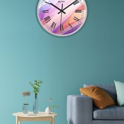 OLIVE TREE White & Purple Printed Analogue Contemporary Wall Clock-image-69