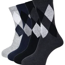 Dollar Socks Men Pack Of 4 Patterned Calf-Length Socks-7