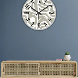 OLIVE TREE White & Grey Printed Analogue Contemporary Wall Clock-image-76